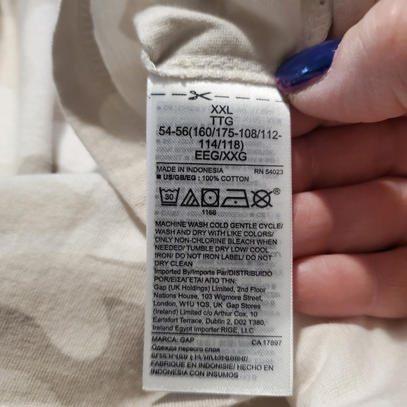 NWT GAP Beige Camo Print L/Sleeve Crop Top Tee Size XXL, Casual 100% Cotton - Picture 9 of 9